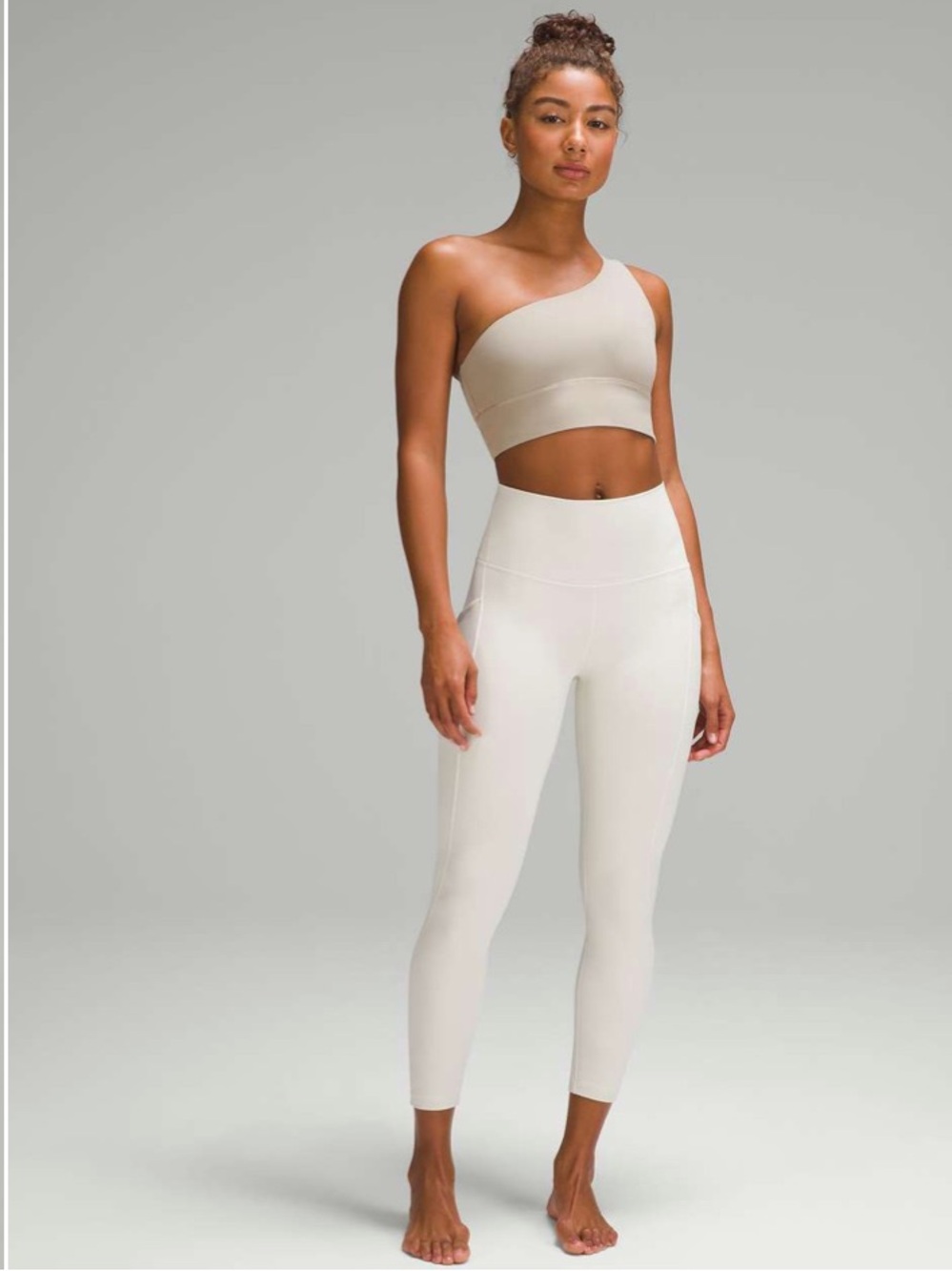 Lululemon Align Asymmetrical Bra Light Support Riverstone Sports Bra Size 8